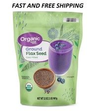 Organic Ground Flax Seed, 32 oz 907g   USDA Certified, Allergen-Free