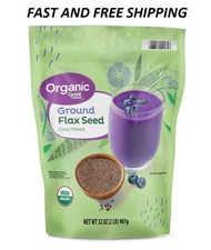 Organic Ground Flax Seed, 32 oz (907g) – USDA Certified, Allergen-Free