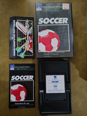 Soccer   Atari 400/800/XL/XE Game w/ Box, Manual & Extra Vintage