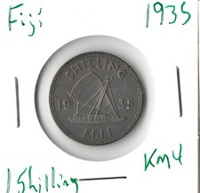 Coin Fiji 1 Shilling 1935 KM4, silver