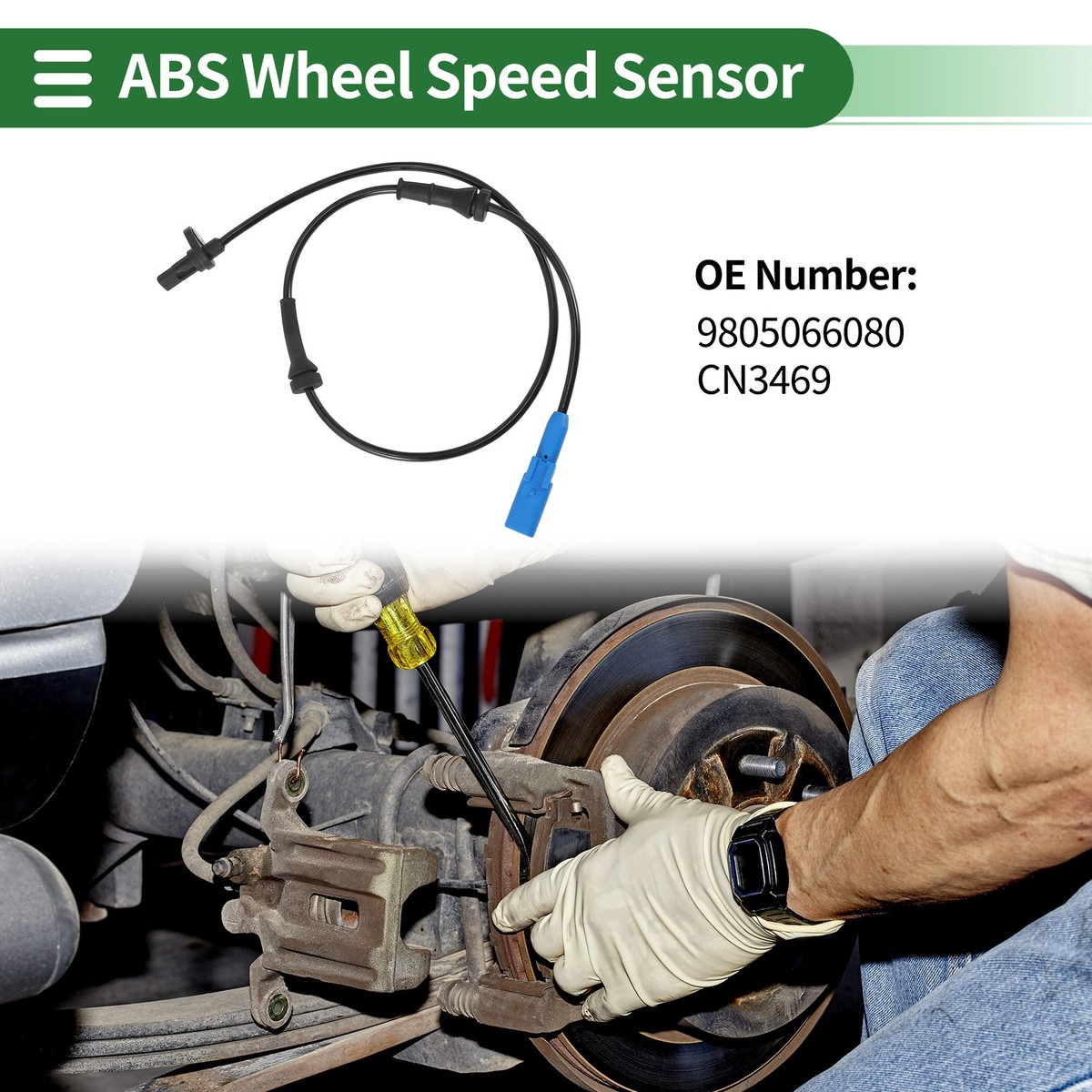 ABS Wheel Speed Sensor ABS Sensor No.9805066080/CN3469 for