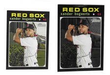 2020 Topps Heritage #345 Xander Bogaerts lot (2) Chrome/999 & Mini /100