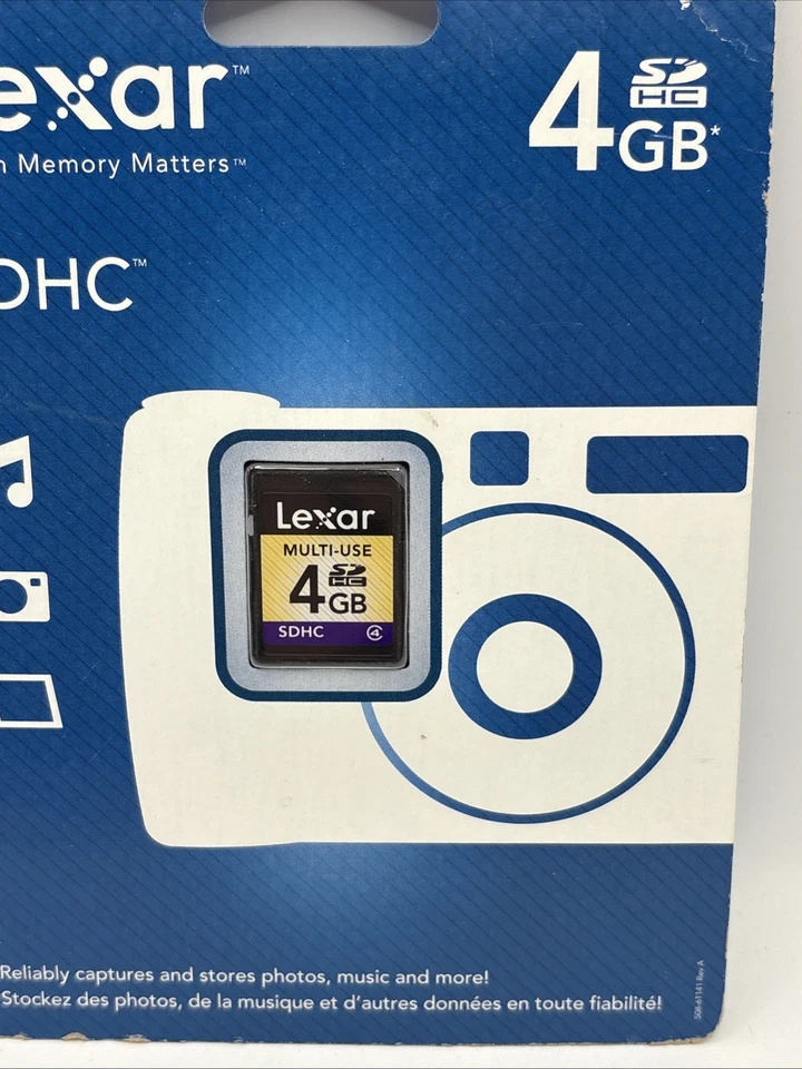 NEW Lexar 4GB Multi-Use Secure Digital SDHC Memory Card Factory Sealed Package - Image 3 of 4