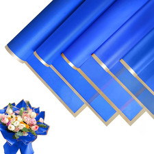Royal Blue Flower Wrapping Paper, 20 Sheets, 22.8 x 22.8 in