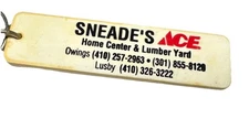 Vintage Owings Maryland Sneade Ace Hardware Lumber Yard Building Supply Keychain