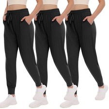 Women's Joggers with Pockets - High Waisted Sweatpants Tapered Leg Drawstring...