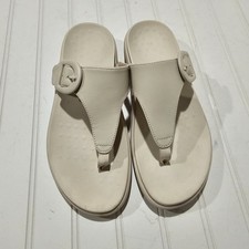 Vionic Activate RX Toe Post Comfort Flip Flop Sandals Cream Size 8