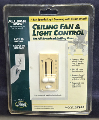 NEW! Set 2 Hunter Ceiling Fan & Light Controls 27183 (4 speed) & 27182 (3 speed)