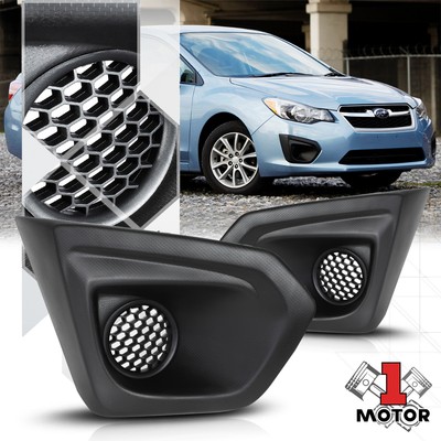 Black OE Replacement Front Bumper Fog Light Bezel Cover for 12-14 Subaru Impreza