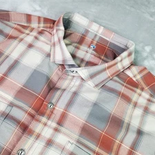 KÜHL Response Shirt XL Mens Plaid Short Sleeve BUTTON Down Hiking Travel Outdoor