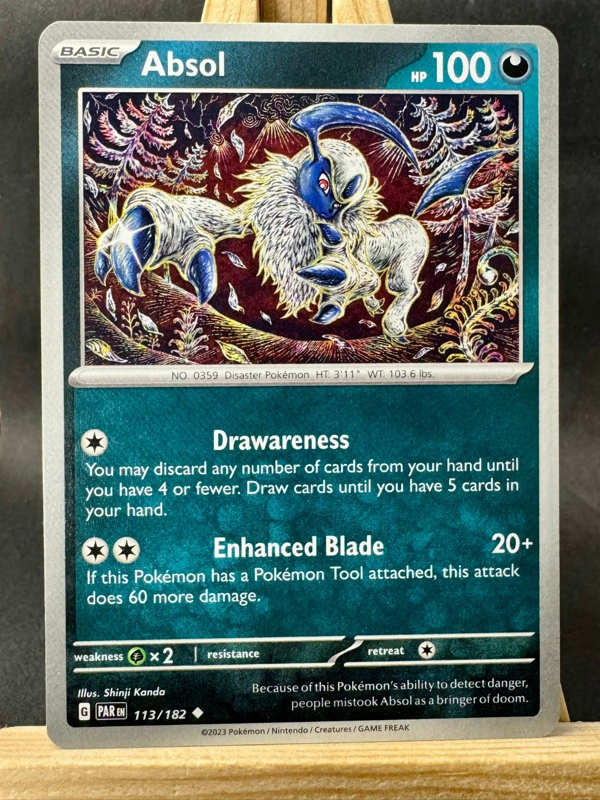 Absol Shinji Kanda Pokemon Trading Card Game SV04: Paradox Rift 113/182 NM