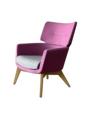 CONNECTION KALA Reception / lounge Chair - Grey / Pink - UK Delivery