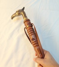 Solid Brass Eagle Face Shoe Horn 22" Long Handle Handmade Dressing Aid