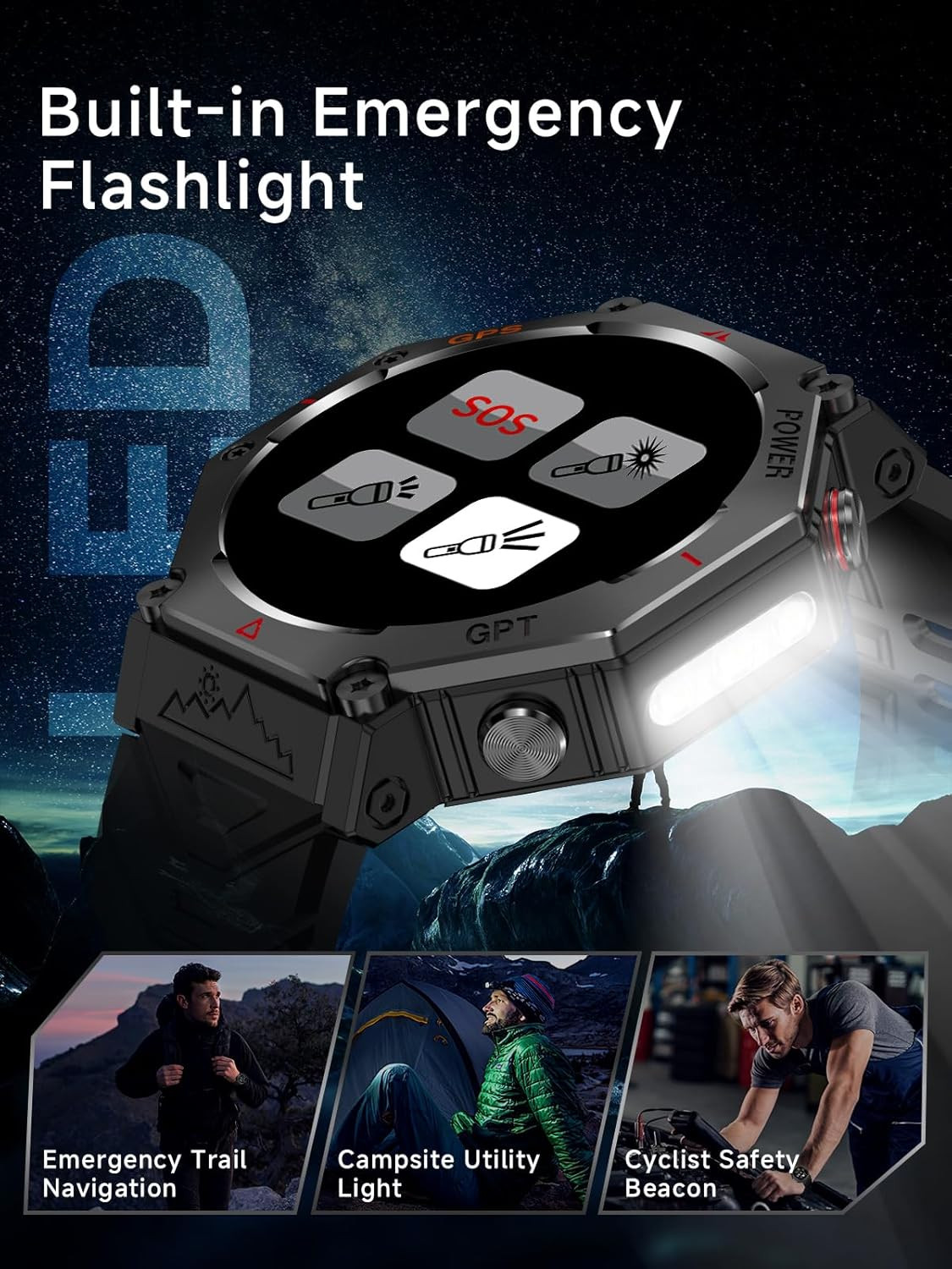 montre connectée homme gps – vue détaillée