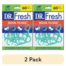 Dr Fresh Kool Floss Dental Floss Picks Mint Waxed 60 Count 2 Pack Easy Grip