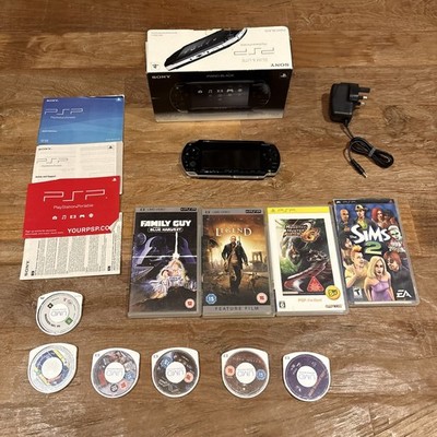 Sony PSP-2003 Slim & Lite Piano Black Konsole - Originalverpackt mit Ladegerät, Spiele & Filme