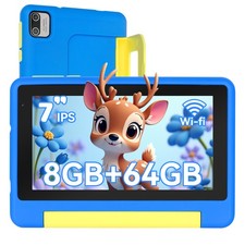 7 inch Kids Tablet Android Tablets 8GB RAM 64GB ROM with Shockproof Blue  Purple