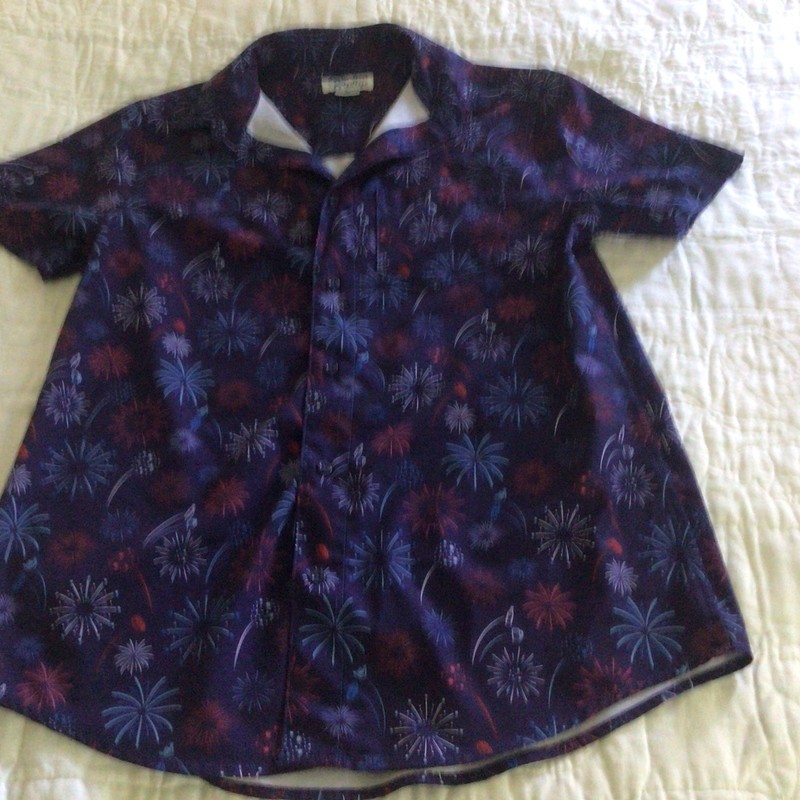 Mr Swim Mens Swim Shirt Size Small Button Up Short Sleeve Patriotic
