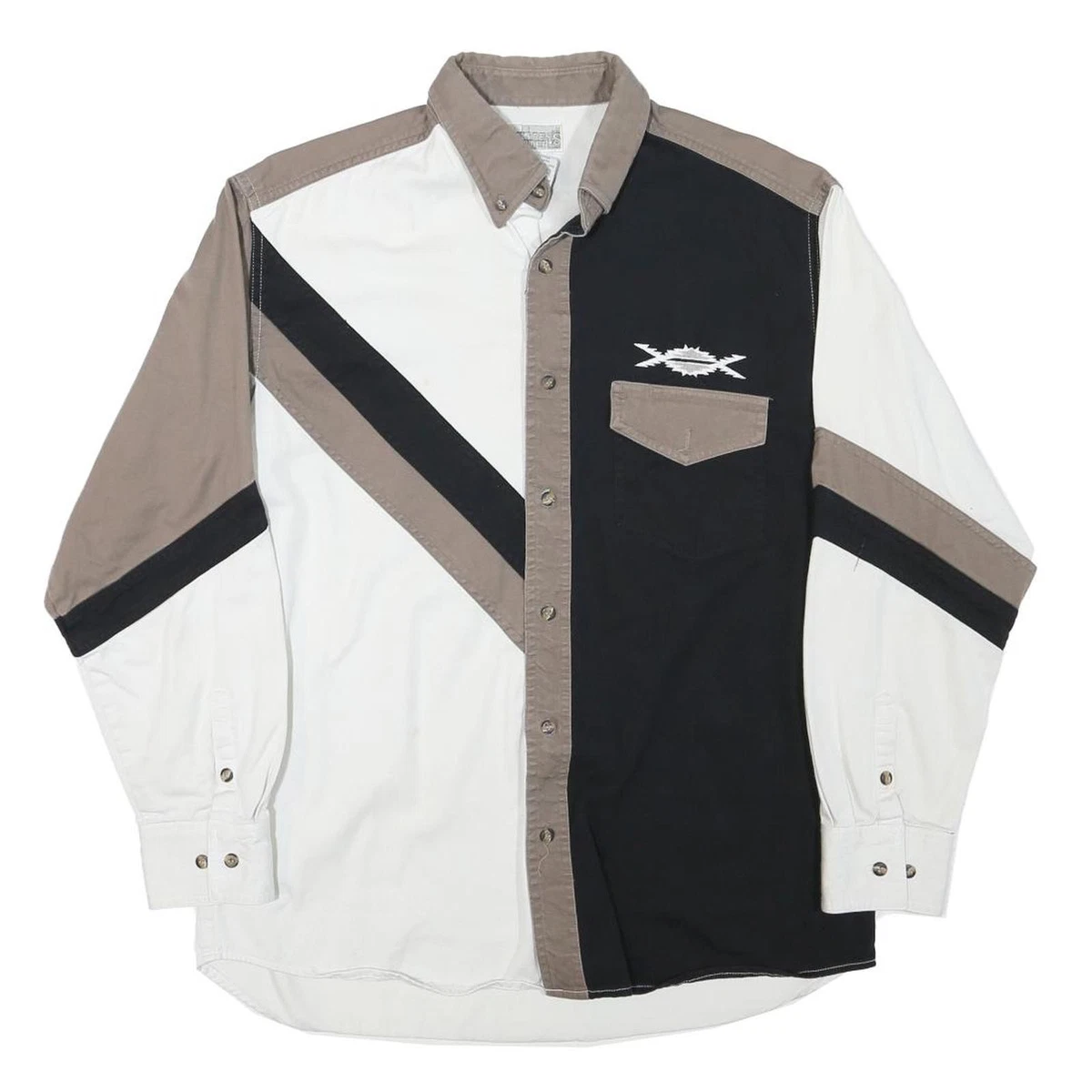 EXPRESS RIDER HOMME Boutonnière Manches Longues Robe Chemise Western Blanc XL EUR 10,82 - FR