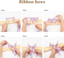 Bow Maker for Ribbon for Wreaths, Wooden Ribbon Bow Maker Tool for Christmas Bow