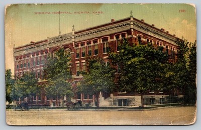 Vintage Wichita Hospital Kansas Linen Postcard by S. Kress & Co.