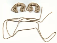3 Vintage Khaki Brown Cotton 34" String Cord Rope 1.5mm. Round Sections 4050