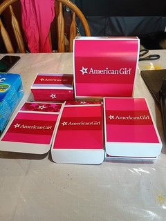 Lotto 5 scatole vuote porta accessori bambola American Girl varie misure