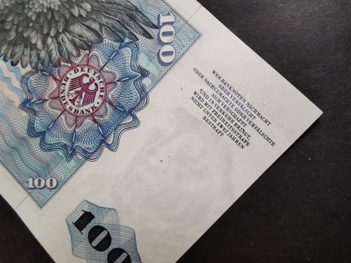 UNC- 100 deutsch marks 1970 WEST GERMANY - Picture 10 of 10