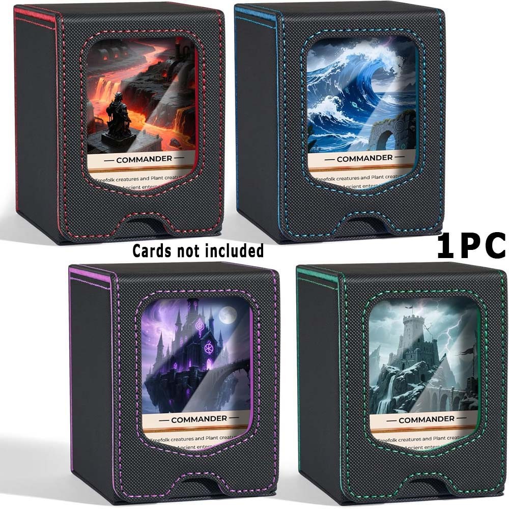 Durable Soft Portable Dust-Proof Vertical PU Leather MTG Commander