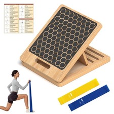 Wooden Slant Board for Calf Stretching, Adjustable Portable Wooden Incline Bo...