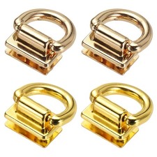 4-Pack Metal Bag Connector, Purse Suspension Clasp with D Ring Light Gold, Gold 