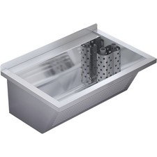 Franke Wand-Ausgussbecken Ausgusswaschbecken, Ablauf rechts Spülbecken Edelstahl