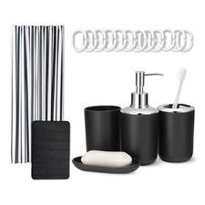 18-Piece Complete Bathroom Set with Shower Curtain, Bath Mat Accessories, Whit