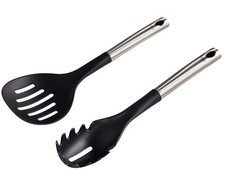 Spaghetti-L&ouml;ffel + Schaum-L&ouml;ffel Nudel-L&ouml;ffel Pasta-Heber Kochl&ouml;ffel Pasta-Kelle