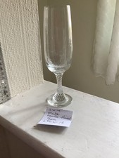One Wine Flute Glass With Needle Thread Type Stem 6.3/4 X 1.1/2 Inches