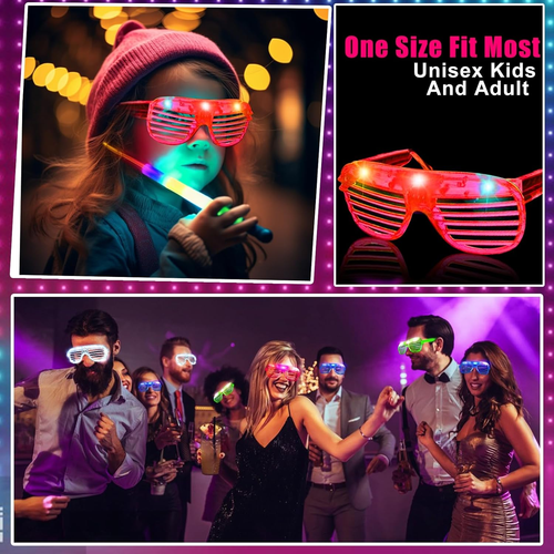 30 Pack LED Glasses Glow in the Dark Party Supplies,Glow Sticks Glasses,Party Gl - Picture 3 of 12