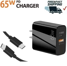 65W GaN USB C Wall Charger for Samsung Galaxy S25 Ultra Fast PD Charging