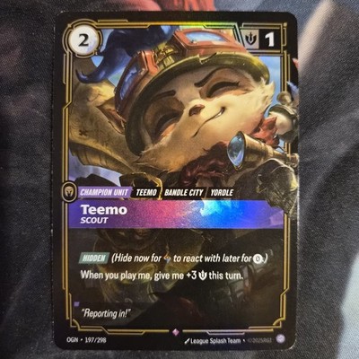 Riftbound Teemo Card OGN 197/298 English League of Legends