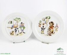 DDR Kinderteller Zirkus Manege 2er Set Colditz Porzellan Kinder Teller