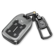 For Chevy GMC Key Fob Cover with 5-Buttons Frosted Matte Gray-5 Buttons