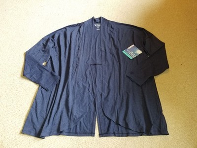 NWT Womens Sweater-COOLIBAR-navy cotton stretch ''Lumaleo Sun Wrap UPF 50+'' ls-XL