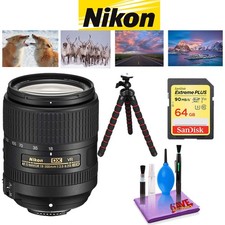 NIKON 18-300MM F/3.5-6.3G ED AF-S DX VR Lens with Sandisk 64 GB Memory Card,
