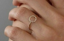 0.30ct Lab-Created VVS1/D Diamond Promise Engagement Ring 14k Yellow Gold Finish