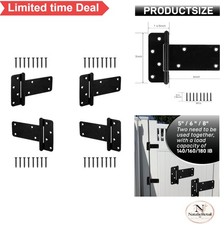 Heavy Duty Gate Hinges 6 Inch 4 Pack 280 Lbs Capacity Black Steel Door Hardware