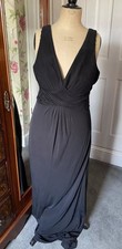 Hobbs Dress Size 16 Bow Back Pleat Top Jersey Evening Occasion Long Sleeveless