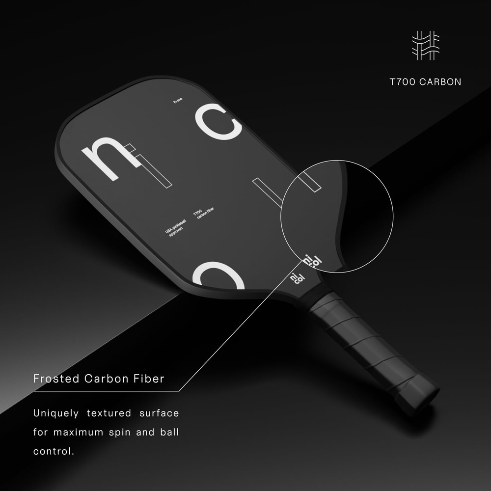 Elongated Carbon Fiber Pickleball Paddle R-One with Long Handle