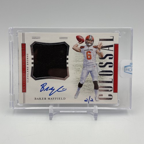 Baker Mayfield 2018 National Treasures Rookie Colossal Signatures card