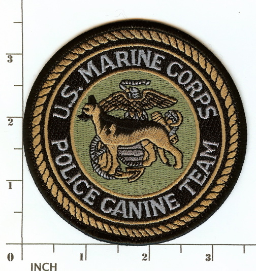 USMC Military Police CANINE Team Subdued OD Hook&Loop