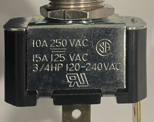 Carling Toggle Switch 10A 250VAC 15A 125VAC 3/4HP 120-240VAC Momentary NEW! - Picture 2 of 7