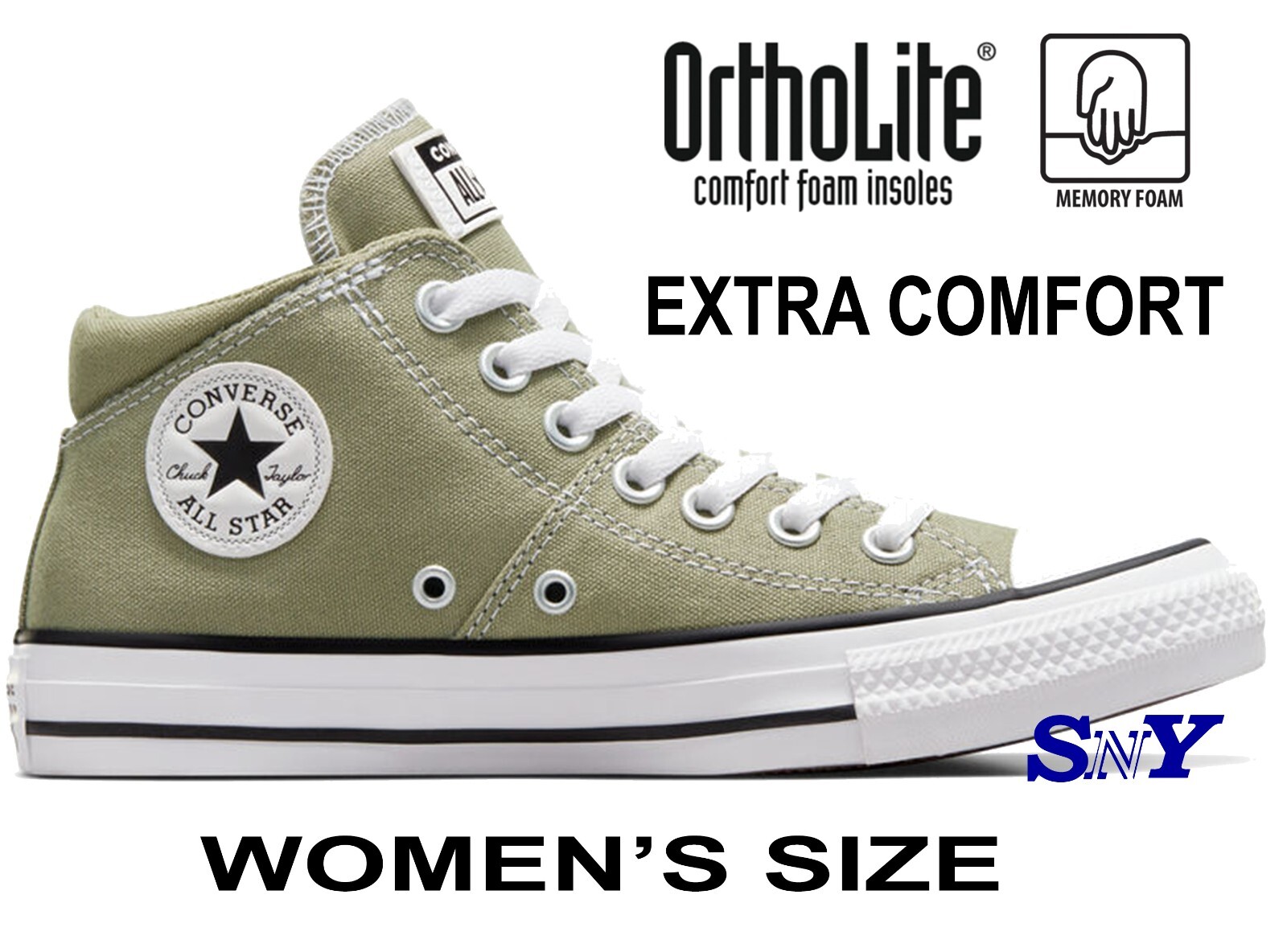 CONVERSE Women’s Chuck Taylor All Star Madison Mid-Top Shoes Ortholite Insole CONVERSE Women’s Chuck Taylor All Star Madison Mid-Top Shoes Ortholite Insole